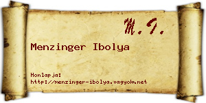 Menzinger Ibolya névjegykártya
